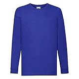  Fruit of the Loom - Kids Langarm T-Shirt Value Weight T 116,Royal