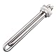 Edelstahl-Heizpatrone 1 Zoll (DN25) Durchmesser 33.2 mm 12 V 100 W BSP Messingflansch mit Silikonring