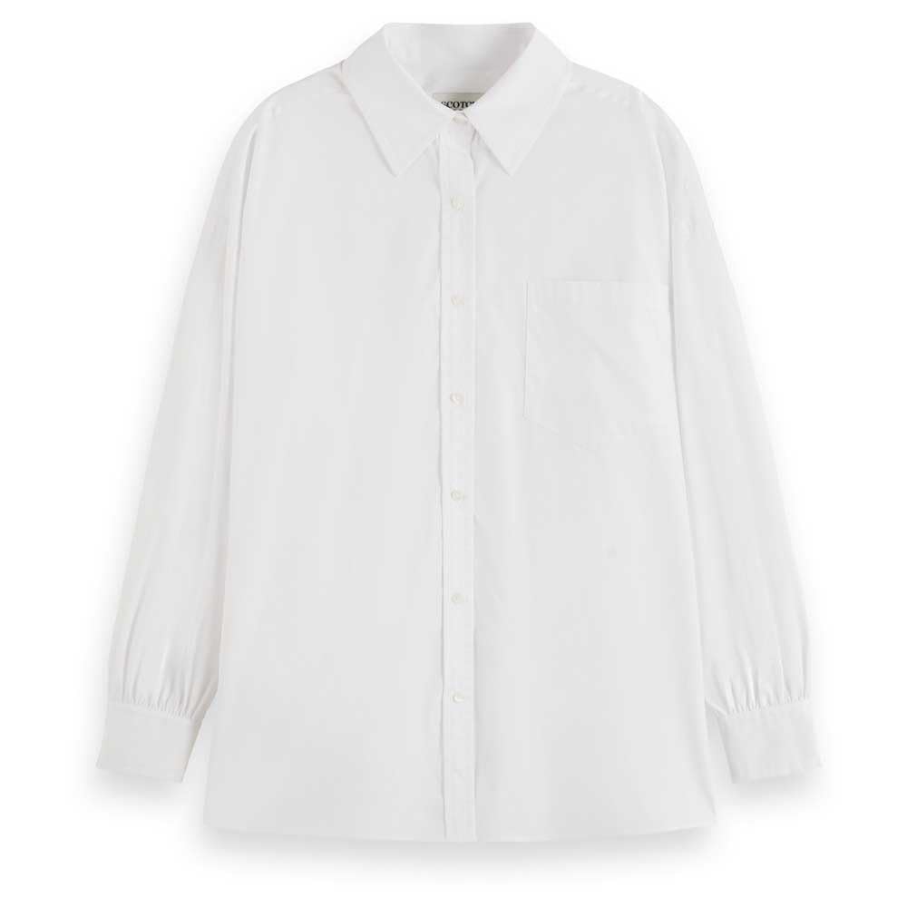 Scotch & Soda Women's Regular-fit Girlfriend Shirt, Pastel White, 38 in