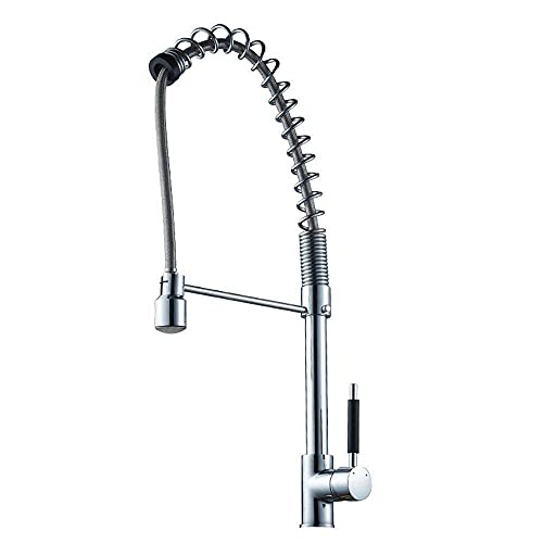 RajoNN LedSpringKitchenRajoNN - Grifo mezclador de agua caliente y fría para fregadero de cocina con mango único