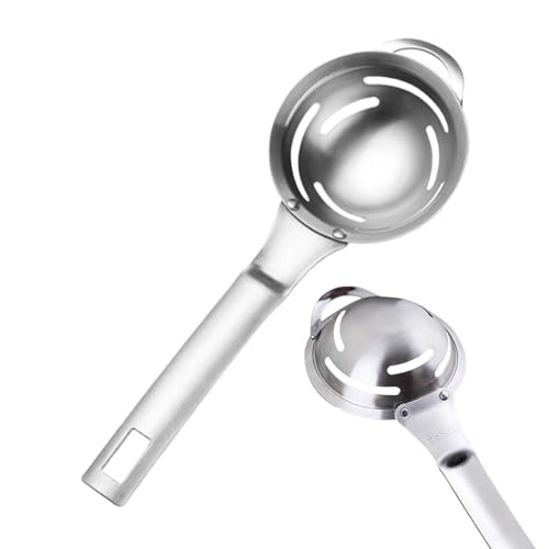 Separador de huevos para huevos crudos: separador de yema de huevo, separador de huevos de acero inoxidable, filtro blanco de yema 8.07 x 2.87 pu | Divisor de filtro de huevo reutilizable para