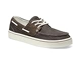 Sanuk HAVA-Boat Men’s Casual Boat Shoes | Textile & Leather Upper | Contoura Comfort Insole | Non-Slip Rubber Outsole | Lightweight Lace-Up Shoe, Demitasse, 10