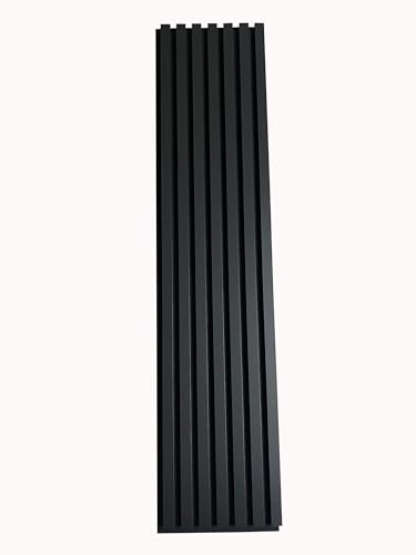 MEBANO. Set de 4 Paneles Acústicos De Madera 30x132 cm Panel Decorativo De Pared Listones Modernos En Fieltro Revestimiento De Pared MDF Color Negro Mate