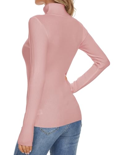 Image of Turtleneck Sweaters for Women Ribbed Long Sleeve Pullover Sweater