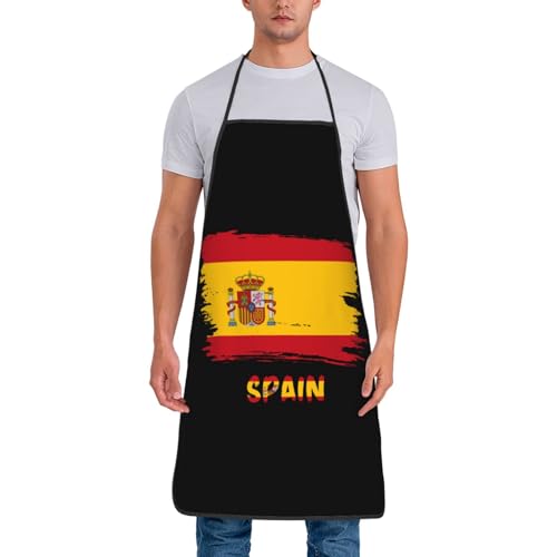 Delantal De Cocina España Bandera Española Antiincrustante Profesional Delantal Impermeable Mandiles Para Cocina Hornear Casa