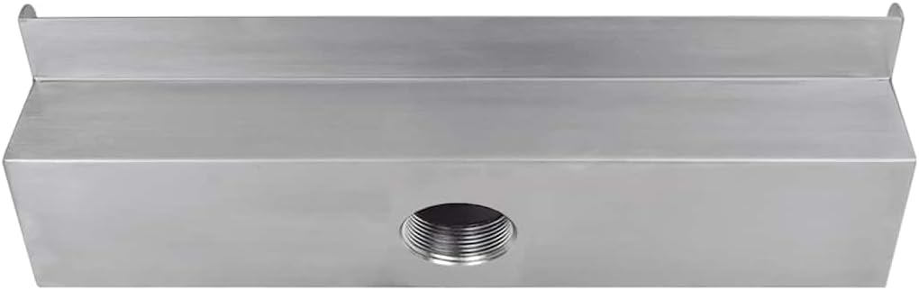 17.7 Inch Stainless Steel Rectangular Pool Fountain, Waterfall Spillway for Garden Pond, Backyard Water Feature, Polished SS304 Metal