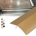 SVBVRFEEW Floor Transition Strip Aluminum Cuttable Threshold Ramp Long 20in 60in Threshold Edge Trim Drop High 1/2-4/5", Carpet/Wood/Tile Threshold Reducer for Wheelchair(Brass,90cm/36in)