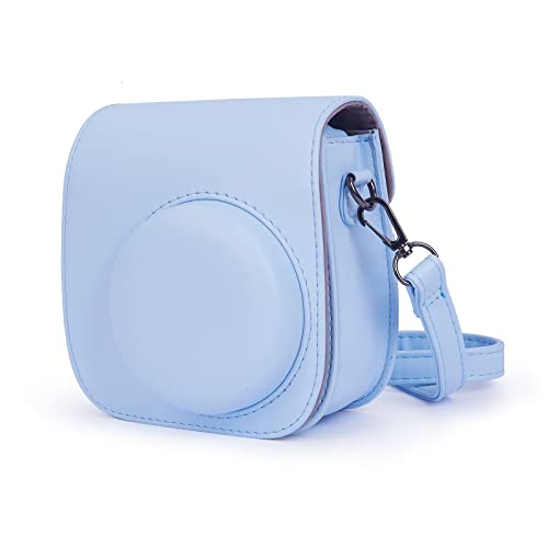 KALDA Mini 12 Case Compatible with Instax Mini 12, Equiped with Detachable Shoulder Strap and Photo Bag (Pastel Blue)