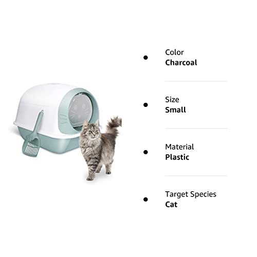 Topmart Cat Litter Box With Lid,Foldable Covered Litter Box,Anti-Splashing Enclosed Litter Box For Small Cats,Hooded Litter Box With Cat Litter Scoop,Carbon Filter, Odor Control #TOP7