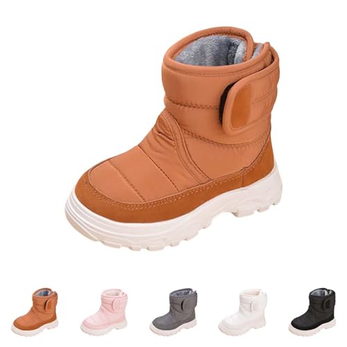 Kids Snow Boots for Boys Girls Winter High Top Non-Slip Shoes Cold Weather Faux F𝘂r Lined Kids Rain Girl Chukka Boot3