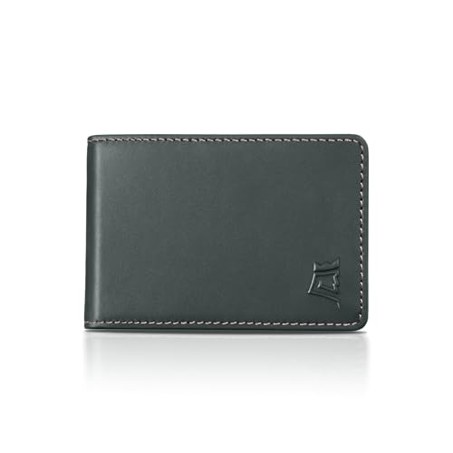 Image of Kings Loot Wallet for Men | Minimalist Slim RFID Blocking Leather Design with Cash Pocket & Card Pull Strap | Holds 1-12 Cards | Stylish & Durable Wallets (Blue Haven)