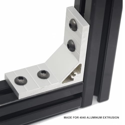 Image of 12pcs 2040 Corner Bracket Angle 2040 Aluminum Extrusion Hardware T-Slot Accessories V-Slotted with T Nuts and Screws for 2040 Aluminum Profile 3D Printer Frame Parts Silver