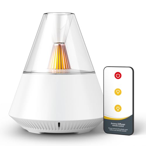 KinYiLO Essential Oil Diffuser, Modern Style Aromatherapy Aroma Diffusers with Candle Light, Fragrance Ultrasonic Cool Mist Humidifier, Remote...