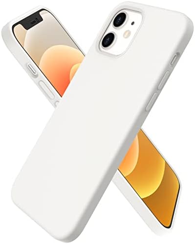 ORNARTO for iPhone 12/12 Pro Case, Slim Liquid Silicone, White