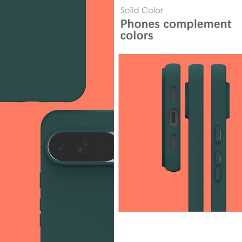 Image of YATWIN Silicone Case for Google Pixel 10 Pro XL, Soft-Touch, Shockproof, DustProof, Antiskid Phone Cover for Google Pixel 10 Pro XL - Dark Green