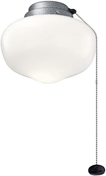 Kichler 9W 1 LED Schoolhouse Ceiling Fan Light Kit - with Traditional Inspirations - 6.75 inches Tall by 8 inches Wide-Weathered