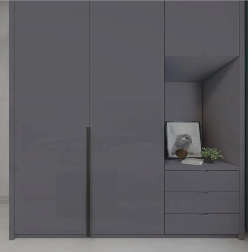 Image of ONETON Glossy Drk Grey Contact Paper Decorative Self Adhesive Counter Top Peel and Stick Wallpaper for Kitchen Cabinets Shelf Drawer Liner Desk Dresser (DRK Gry Glossy WP, 12x80 inch)