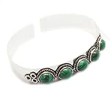 Malachite Bangle Gemstone Bangles Handmade Bangles 925 Sterling Silver Plated Bangles