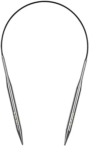Coopay Circular Knitting Needles 9.0mm 40cm Short, Steel Circular Needles with Flexible Cable, Metal Fixed Circular Knitting Pins for Chunky Wool Small Projects, For Arthritis Hands, Size US 13