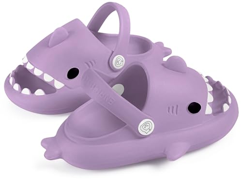 Image of KVbabby Kids Shark Slides Boys Girls Cloud Sandals | Cloud Sandals,Open Toe,Beach Pool Water Shoes,Slip-on,Lightweight,Non-Slip,Soft,Flexible,EVA Slippers