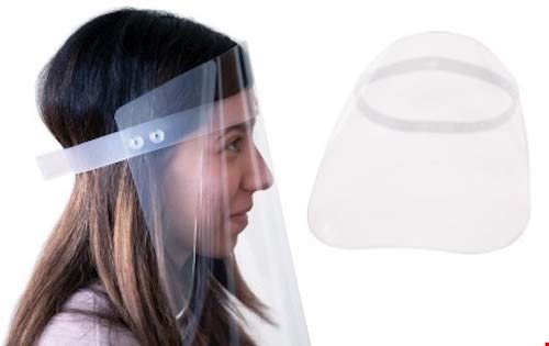 Displayshop 10 Viseras Protectoras Transparentes para la Cara con Cierre de Velcro