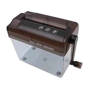 Tiardey Draagbare mini-papierversnipperaar, handmatige papiervernietiger, handgesneden papierversnipperaar, A6, papieren documenten, handgemaakte snijmachine voor kantoor, thuis, school