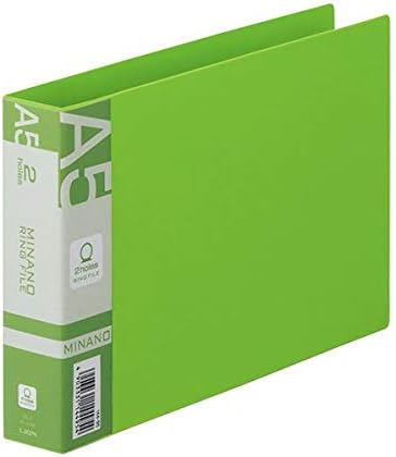 （まとめ）ライオン事務器 リングファイルMINANO(ミナノ) A5ヨコ 2穴 200枚収容 背幅35mm グリーン RF-226M