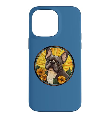Womens Girls Floral Flowers Round Black French Bulldog Lover �X�}�z�P�[�X iPhone 14 Pro Max �p