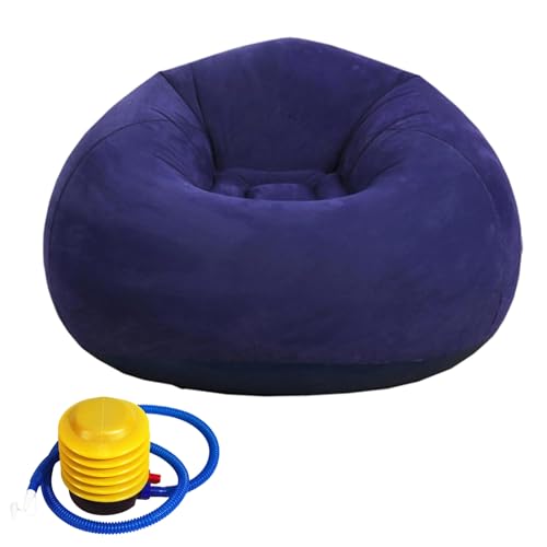 YTtkku Sofá cama inflable gris que ahorra espacio, convertible en silla, diseño plegable, ligero, adecuado para el hogar, camping, silla inflable con función corporal