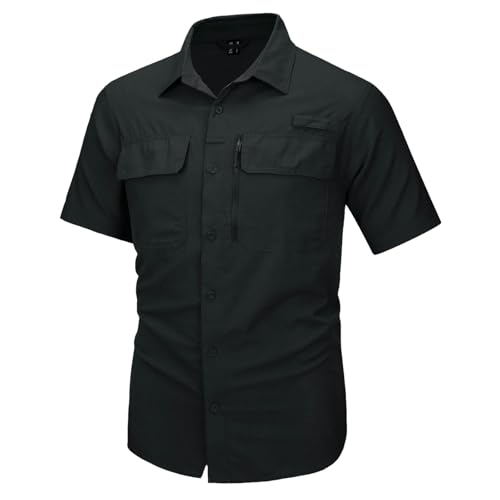 Chemise de travail homme en maille respirante manches courtes coupe cargo