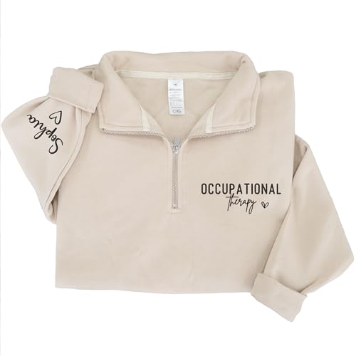 UrbanNEST Custom Profession Quarter Zip Sweatshirt, Embroidered & Personalized Work Shirt Hoodie Gift for Professionals