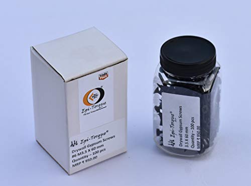 Image of Drywall Gypsum Black Screw Sharp Point Size #6 M3.5 X 60mm (Pack of 100 Pcs)