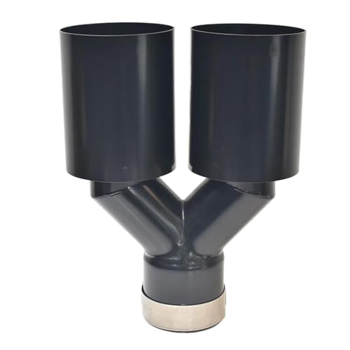 Cola Escape Tubo escape universal acero inoxidable con doble punta silenciador longitud igual parte central modificación coche Tubo Escape Coche(63-101mm)