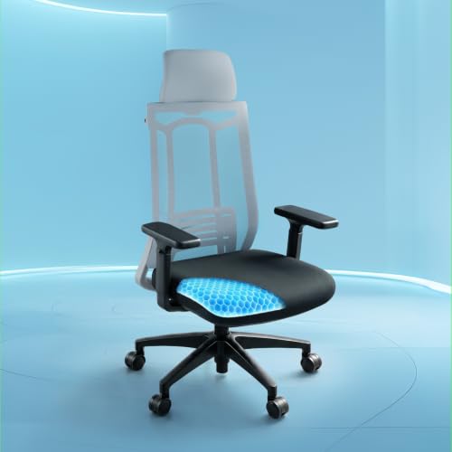 The Sleep Company SwivL Ergonomic Office Chair | Mesh Backrest with Dual Spring Loaded OmniSwivel Technology | SmartGRID® Technology Seat | Adjustable Headrest & Armrests | 135° Recline | Grey