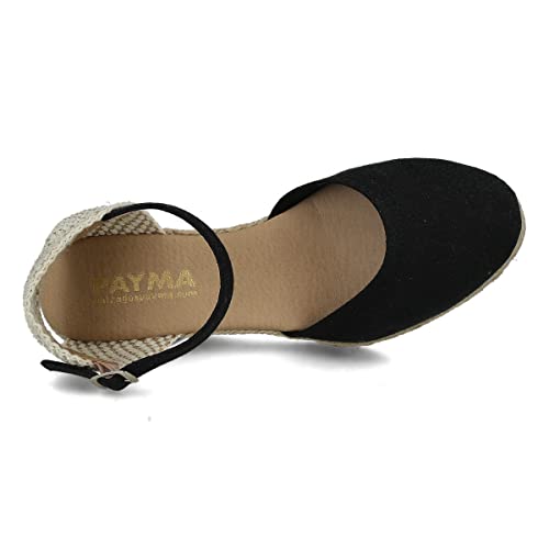 Wedge Sandals for Women. Made in Spain. Classic 5 Strings Height. Jute Espadrille with Buckle. Padded Fabric Insole. Rubber Outsole.4