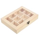 Ciieeo Caja de Madera sin Terminar para Joyas con 10 Compartimentos, Tapa Transparente, Diseño DIY Infantil, Organizador Seguro y Multiusos para Almacenamiento de Joyas y Manualidades