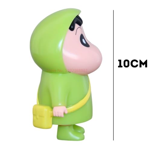 Image of FUNFOB Shinchan Action Figure | Shin chan Figurine Cartoon Figures Toys for Boys & Girls PVC Multicolour (Shinchan Rain Green)