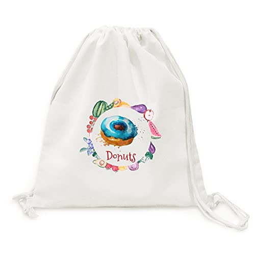 Sac en tissu pliable beignet bleu pour le marché bio