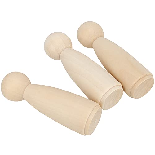 Heihak 30 Pcs 3-1/2 Inch Unfinished Wood Peg Dolls thumb #3