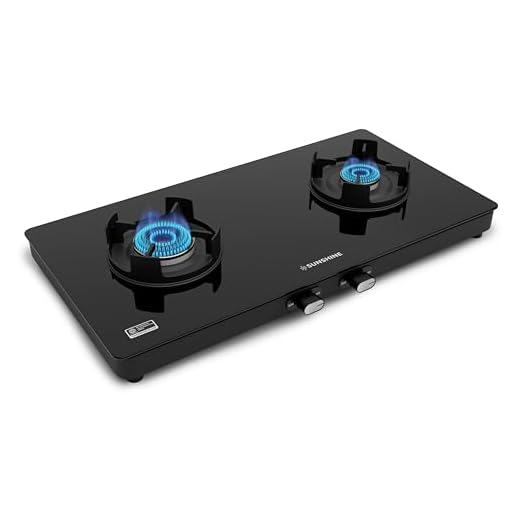 Sunshine Regal Pro 2 Burner | 2 Burner Glass Gas Stove | Toughened Glass Cooktop | ISI Certified | Manual Ignition | 5G technology, LPG Ready & PNG Compatible (Premium Black)