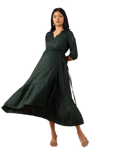 Image of The Mom Store Maternity and Nursing Wrap Dress for New Mom | Pre and Post Pregnancy Wear for Womens | Trendy Stylish Printed Friendly Dresses for Women | Comfortable