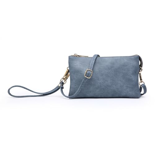 Image of JEN & CO. Riley Crossbody Bags for Women Vegan Leather Wristlet Clutch Wallet Purses Handbags with 2 Straps