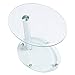 Rfiver Oval Clear Coffee Table End Table Top Small Side Table Corner Table for Living Room Bedroom Office Tempered Glass, ET3001
