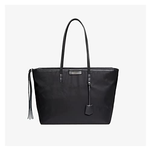 HJUIK Bolsa de Asas Ocasionales Mujeres Nylon Cuero Shopper Bolsos de Bolsos Ligeros (Color : Black, Size : 35x14x27cm) Cover