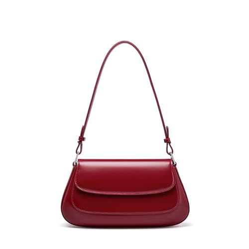 Small Saddle Bag for Women, Genuine Leather Crossbody Purse with Adjustable Strap - Shoulder Bag & Armpit Handbag