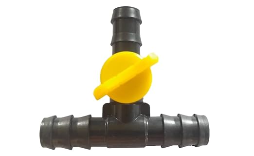 VAYAL IRRIGATIONS 16 mm Drip Irrigation Tee Tap | Lateral Tee Cock | Lateral Tee Valve | Lateral Tee Connector With Tap | Home Gardening | Terrace Gardening | Horticulture | Agriculture | Pack Of 25