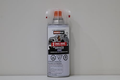SAMURAI 2-Part Spray Paint Epoxy Primer for Car Surfacer (Primer Grey, Pack of 1 Can)