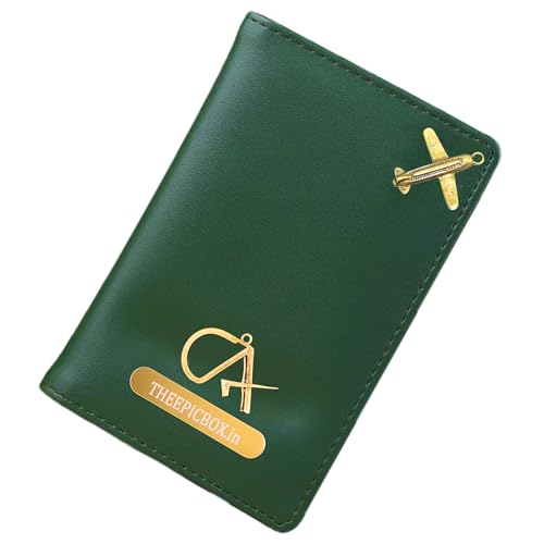 Image of Personalized Passport Cover in Leather Holder, for Travel Organizer Gift for Men and Women, Passport Holder, Elastic Passport Cover (Green)