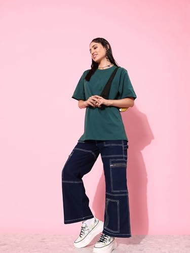 Image of Dillinger Blue Graphic Oversized T-Shirt