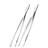 Küchenzange 2 Stück Pinzettenzange, feine Pinzettenzange, extra lange Kochpinzette aus 304 Edelstahl, for Kochen von Meeresfrüchten und Grillen in der Küche(12inch)